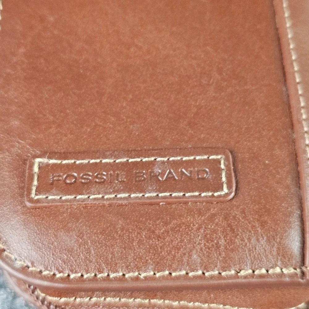 Fossil Brown Leather 3 Watch Travel Case Zipper Pouch Holder 126733 ML9070